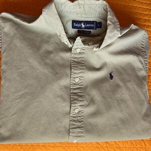 Ralph Lauren men’s cotton long sleeved khaki shirt L